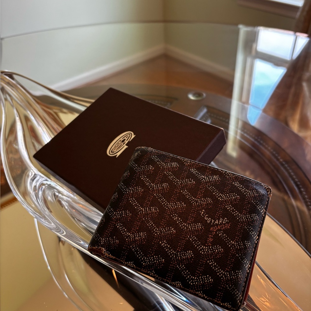 Goyard Brown Goyardine Bi-Fold Card Holder